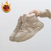 Cotton Shoes Ins Korean Version 2024 New Winter Velvet Bread Shoes Female Students Warm Versatile Casual Board Shoes K6703