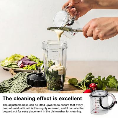 Регулируемая мерная чашка 4-в-1, стеклянная мерная чашка без брызг с краями-скребками, многофункциональный кухонный предмет первой необходимости для выпечки и приготовления пищи