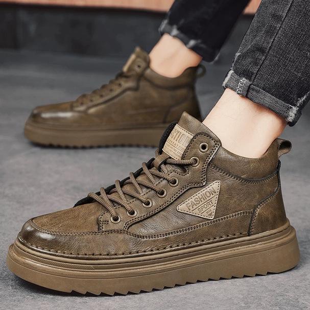 Весна 2025 года, новые высокие ботинки Martin, мужские универсальные повседневные кожаные туфли на толстой подошве, мужские туфли для сноуборда