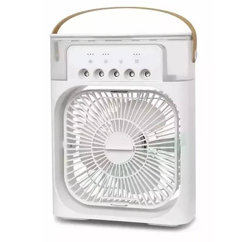 Миниатюрный настольный вентилятор с функцией распыления воды, питанием от USB, тихий портативный кондиционер для общежития и офиса, в пяти цветах.