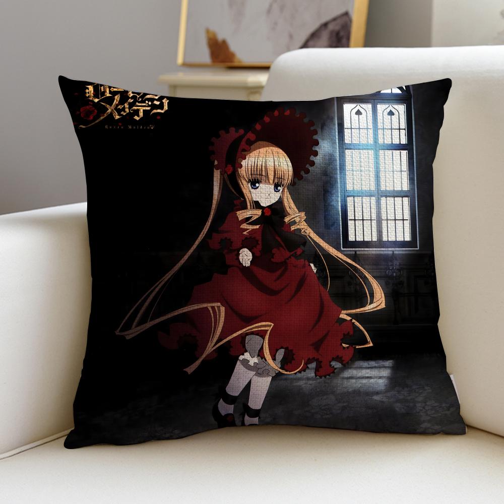 Anime RRozen MaidenS Cushion Cover Breathable and skinfriendly linen pillowcase square removable and washable cushion