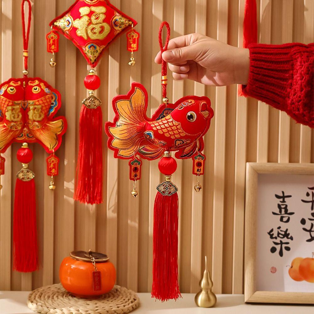 Small Lantern Lucky Bag Pendant Hanging Spring Festival Ornament New Year Fish Pendant  Home Decor
