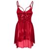 Ladies Erotic Lingerie Sexy Lace Stitching Slit Nightdress Suit Without Steel Ring