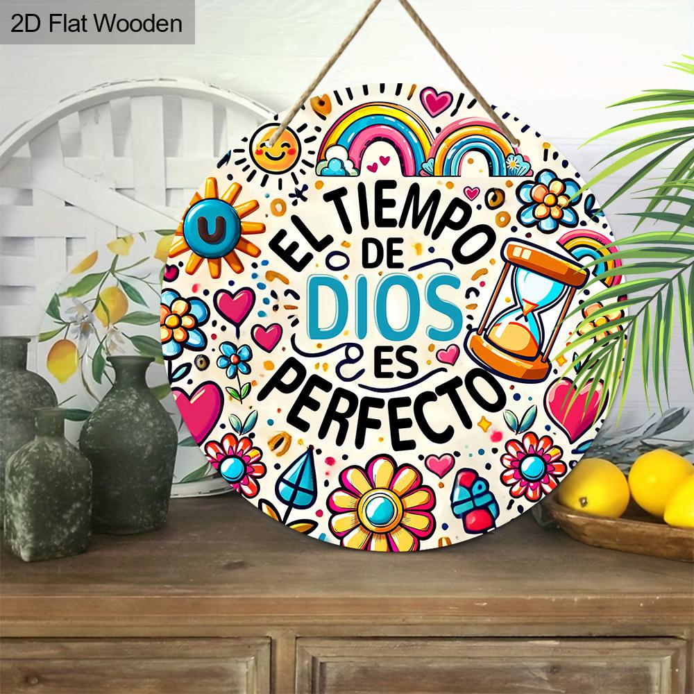 Wooden Chic Round Wall Art - Frameless, Perfect for Home, Cafe, Bedroom, Bar, Living Room Decor Unique Holiday Gift for Door, Wall, Home, Farmhous