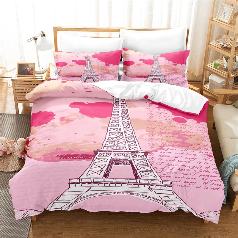 Retro Khaki Eiffel Tower Duvet Cover Collection Girl Quilt Cover Fashion Gorgeous ChildrenS Comforter Collection Couple Bedding Collections Bed Col