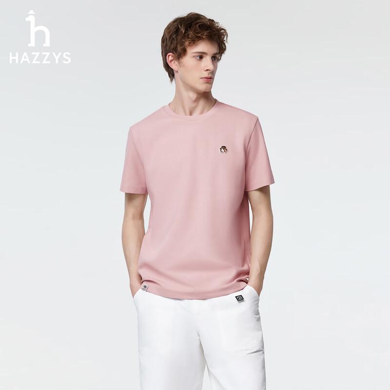 Мужская вафельная футболка HAZZYS с круглым вырезом и коротким рукавом