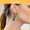 Christmas Themed Snowman Pattern Women Acrylic Earrings For Festive Wear
