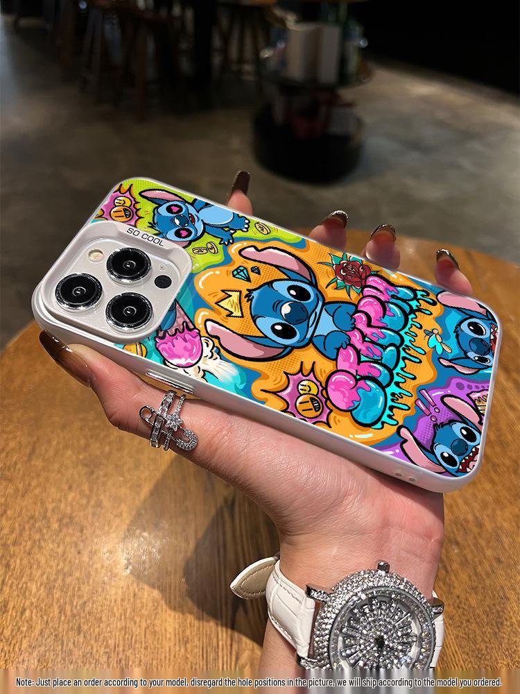 Серебряный чехол Stitch для iPhone 12/12 Pro Max/13/14/15 Plus/16/17