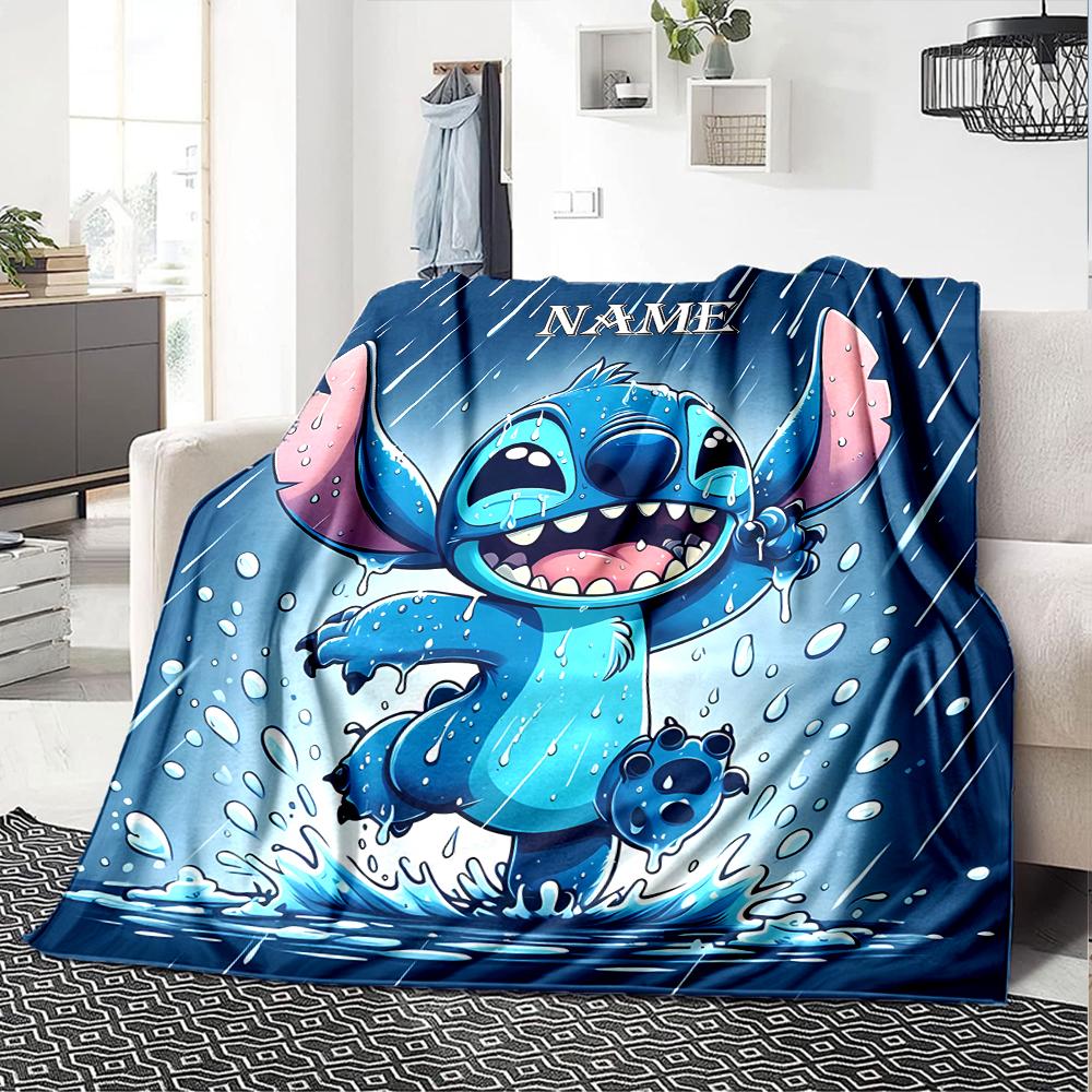 Customiz Name Personality Stitch Blanket Soft &Warm Sofa Office Bed Travel Lunch Break Blanket, Gift Suitable All Seasons