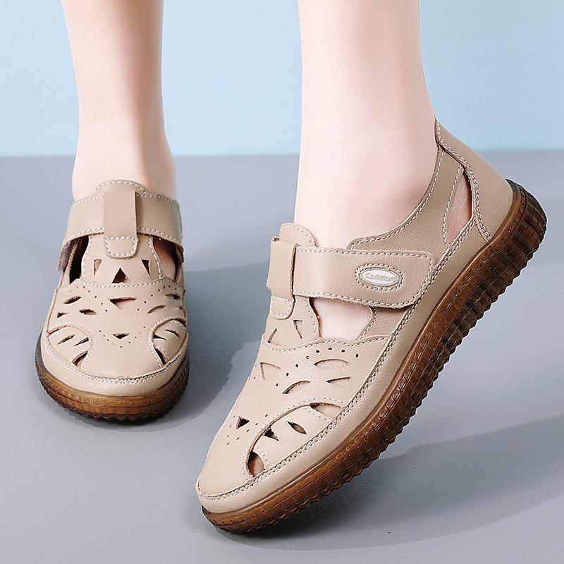 Летние женские римские сандалии Mary Jane Beach Shoes Closed Toe Casual Soft Walking Sandals for Girl Plus Size