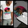 Miami T-Shirt South Beach Florida Miami Beach Dade CO USA Streetwear XL White