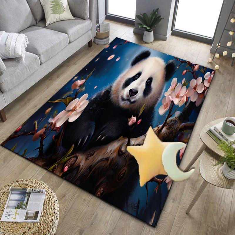 Panda In Floral Paradise Office Rug Chair Mat, Entryway Carpet, Suitable for Front Door, Bedroom, Living Room, Desk, Holiday Gift