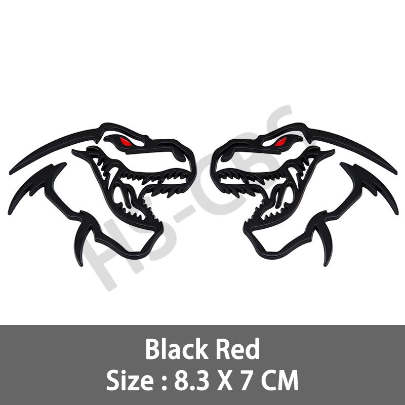 2Pcs Metal Hollow Style Tyrannosaurus Rex Totem Badge Dinosaur Head Emblem Stickers For TRX Raptor Accessories