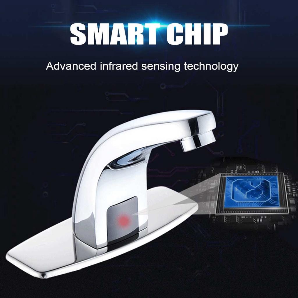 Автоматические смесители с инфракрасным датчиком для горячей и холодной воды в ванной комнате, бесконтактный водосберегающий индуктивный электрический смеситель для воды, мощность