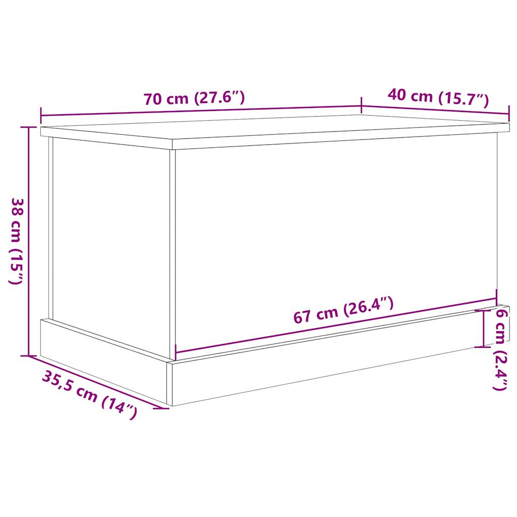 Storage Chest with Rustic Wood Look 70 x 40 x 38 cm Engineered Wood