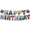 Demon Slayer Birthday Party Decoration Collection Happy Birthday Banner Cake Toppers Latex Balloons For Anime Fans Kids Party Supplies