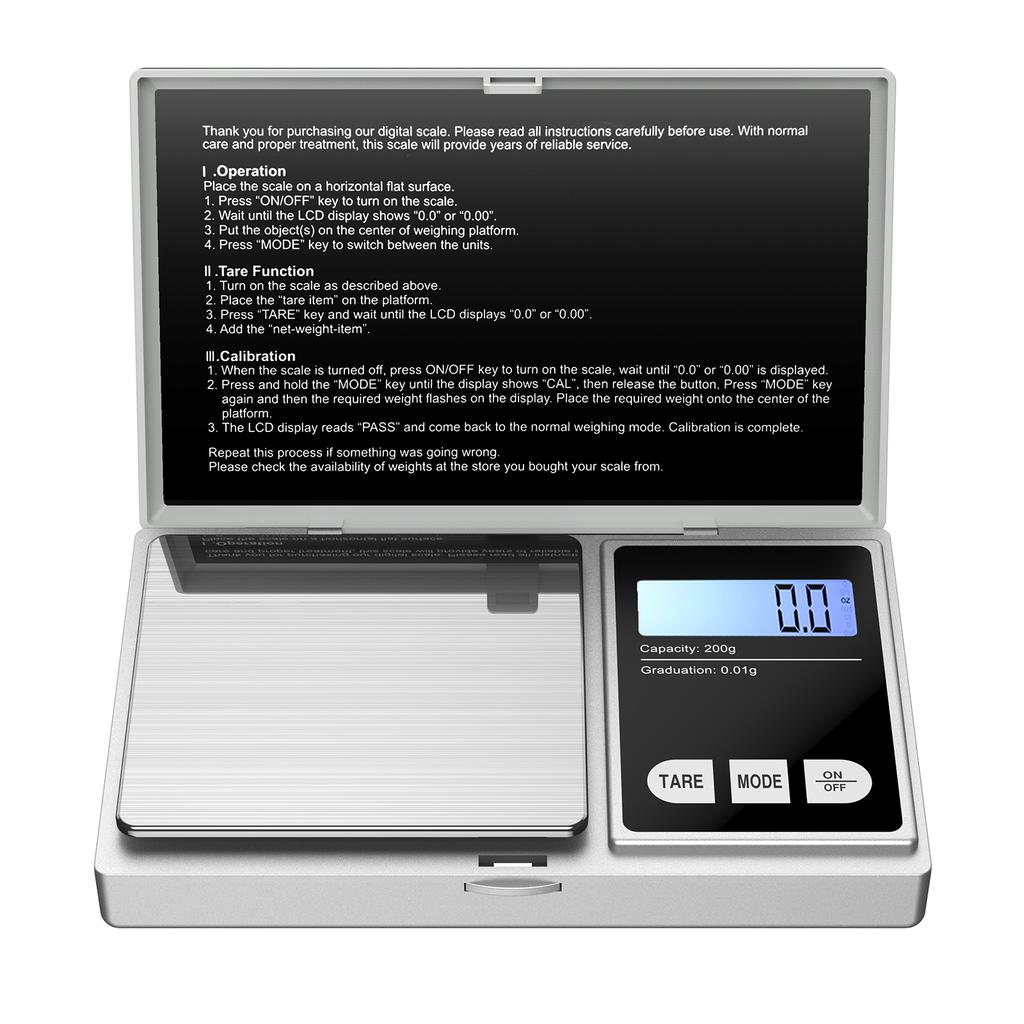 500/0.01g 200g/0.01g LCD Portable Mini Electronic Digital Scales Pocket Case Postal Kitchen Jewelry Weight Balance Scale