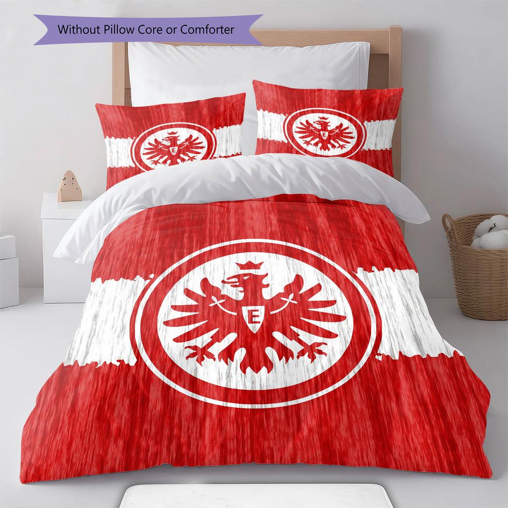Eintracht Frankfurt Pattern Bedding,Quilt Set Quilt Cover Pillowcase Home Birthday Gift(1 * duvet cover + 2 * pillowcase, without core)