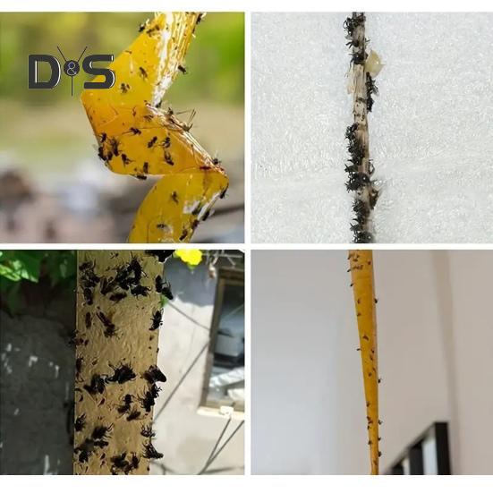 20/40 шт. липкая лента-ловушка для мух с гвоздем, двухсторонняя, с сильным клеем, для подвешивания в помещении и на улице, для ловли мелких летающих животных, мошек, плодовых мух, полоска-лента