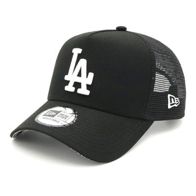 New Era Сетчатая бейсболка 9FORTY A-Frame Trucker, MLB Los Angeles Dodgers, LA Черная, Буквы Арка Пейсли под козырьком, Эксклюзив ONSPOTZ, Один размер, Унисекс