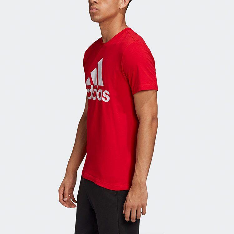 adidas Футболки Мужские Красные С Круглым Вырезом Средней Посадки Прямой Крой FL3943