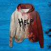 Женская толстовка с капюшоном 3D Bloodstain Print Halloween Vintage Haunted House Cosplay Top Hooded Long Sleeves Loose Hoodie