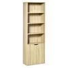 Bibliotheque Armoire A Livres Avec 4 Compartiments Ouverts Et 2 Portes Pour Le Salon Et Le Bureau 59x29x180 Cm Bois