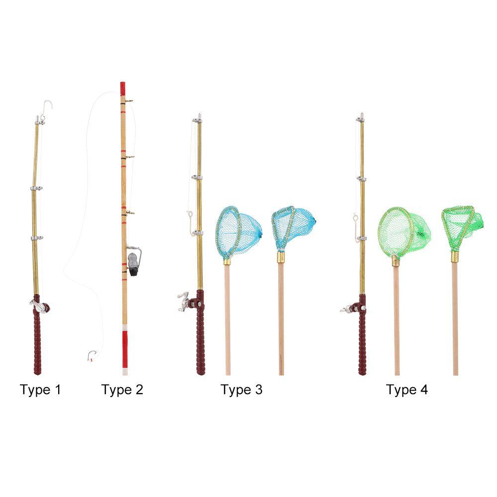 Garden Micro Landscape Scene Model Trammel Net Doll Accessories Miniature Fishing Rod Fish Pole