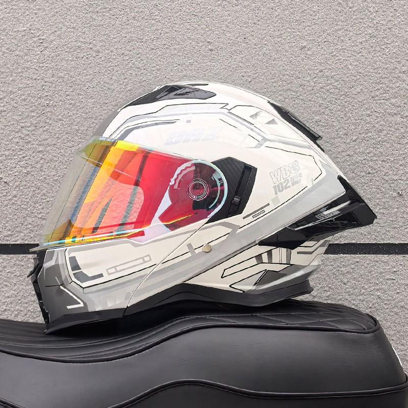 DOT ECE Certified Full Face Motorcycle Helmet Men Women ABS Shell Flip-Up Visor All-Season Use