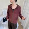Women's Cashmere Hooded Zipper Cardigan - Autumn/Winter Thick Long Sleeve Sweater Coat