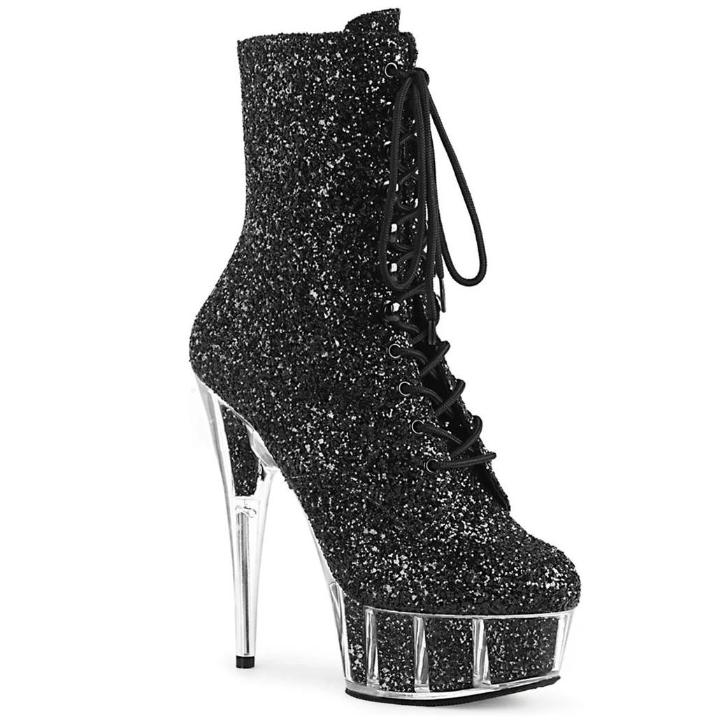 Fashion New Fashion Sexy Knight Female 8 Inch High Heel Platform Ankle Boots for Women Autumn Winter Shoes 15cm Black Pole Dancing Boots