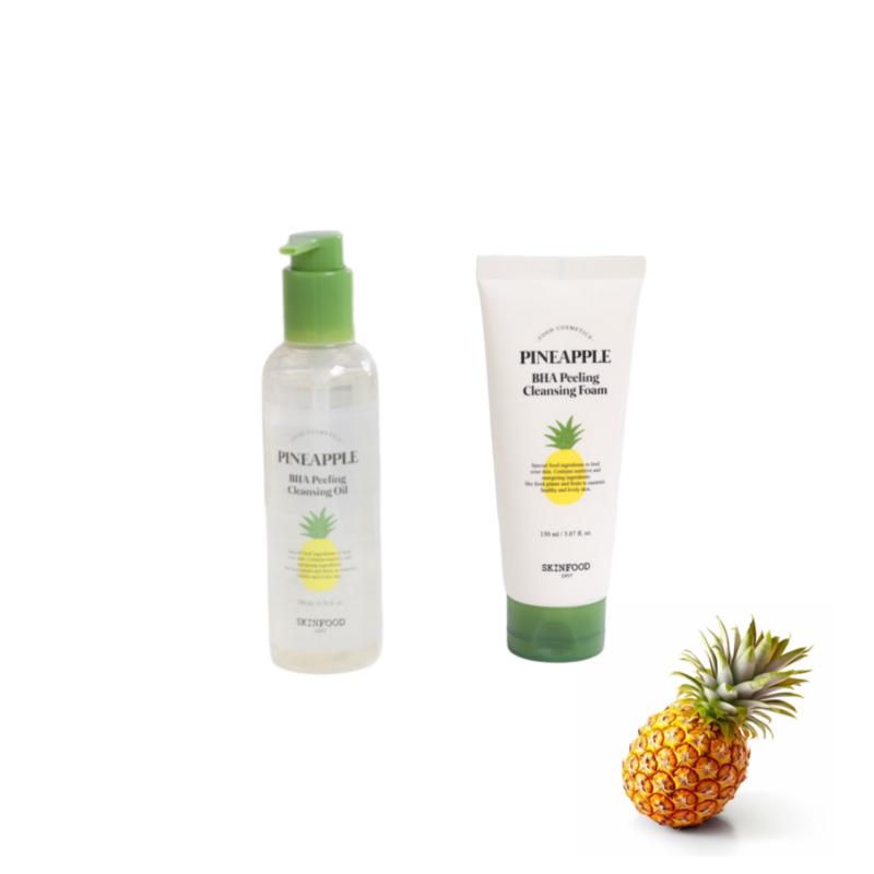 Skinfood Pineapple BHA Cleansing Oil 200ml + Cleansing Foam 150ml, 1 pcs