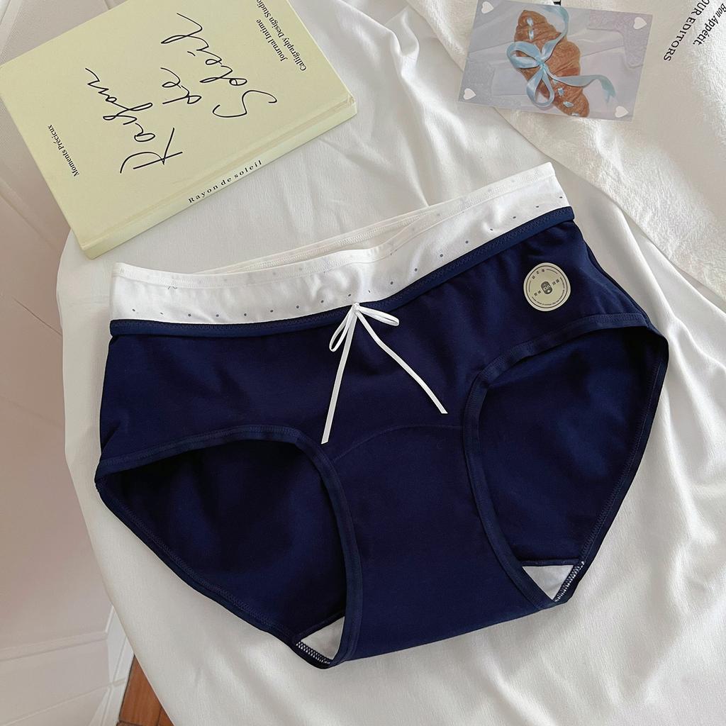 Female Antibacterial Underwear Female College Color Blocked Style Extended Antibacterial Women's Underwear Female