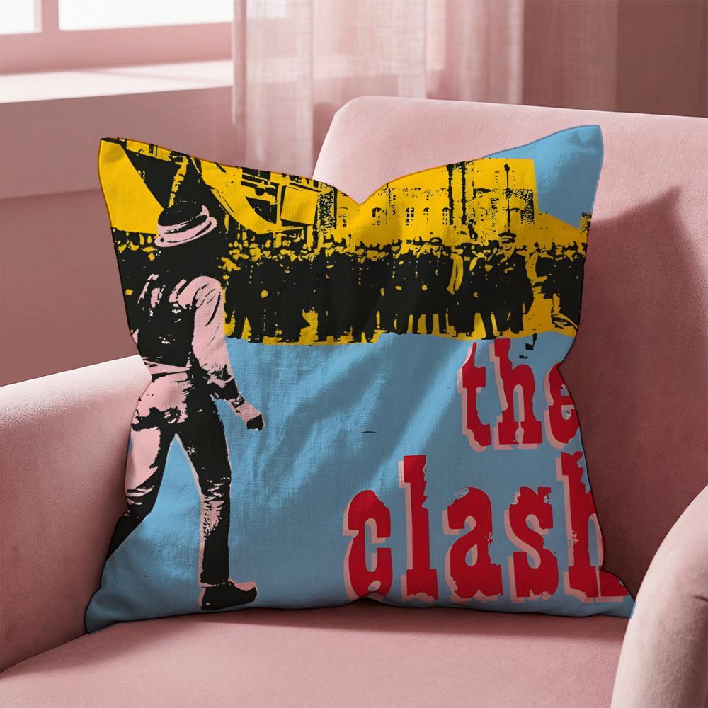 Rock Band The Clash Наволочка Многоцелевая Наволочка для Дома и Автомобиля - Двусторонняя, Мягкая и Прочная для Повседневного Использования