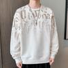 Мужская модная свободная толстовка большого размера с флисовой подкладкой, Осень/Зима, Повседневная, С круглым вырезом