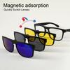 A New Set Of Magnetic Clip-On Design Fashion Glasses 1 Frame And 3 Interchangeable Lenses Perfect For Everyday Use And Party