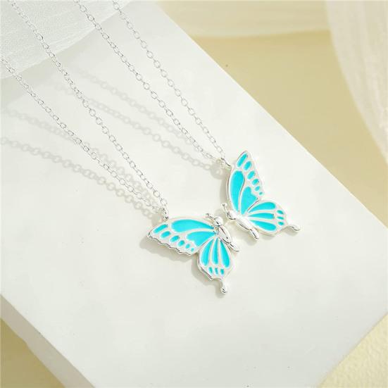 2Pcs/Set Friendship Necklace Meaningful Bright Luster All Match Adjustable Extension Chain Decoration Gift Best