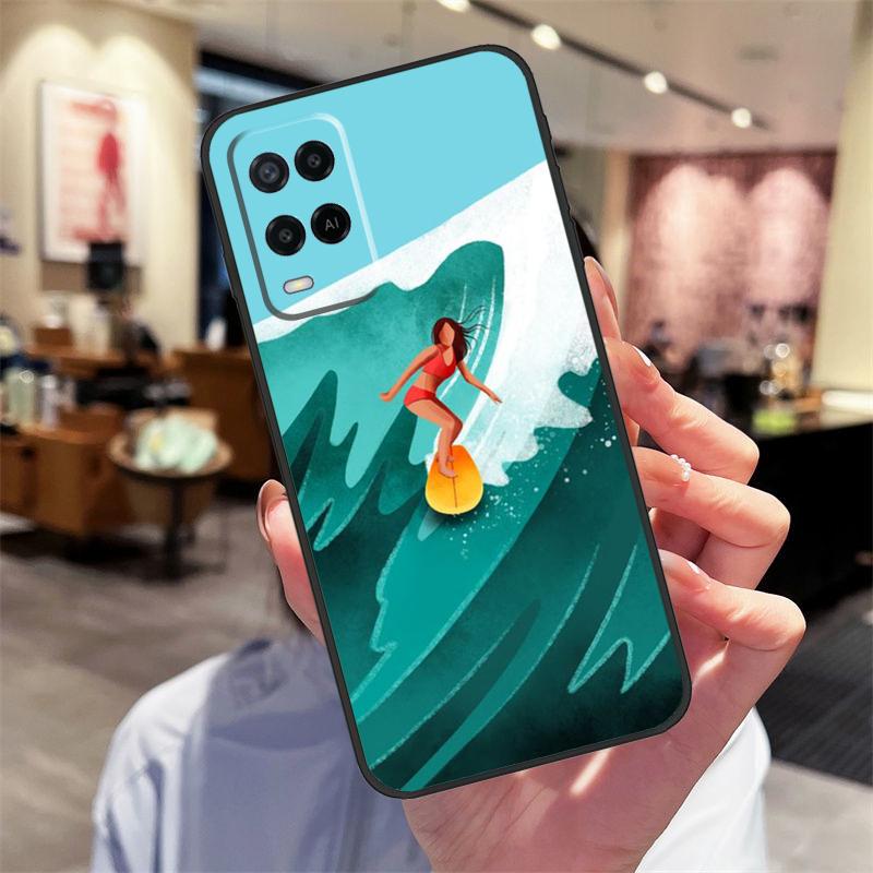 Чехол для доски для серфинга, серфинга, девушки-серфера для Oppo A94 A54 A40 A60 A80 A98 A78 A18 A38 A58 A16 A76 A96 A17 A77 A74 A57S A15