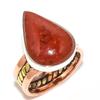 Натуральный камень Красная яшма Двухцветное серебро 925 пробы Ювелирное кольцо Р.6.5 R6J66