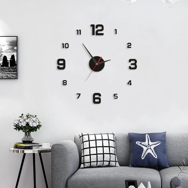 Wall Clocks Art Clock Bedroom Frameless Home and Decoration Kitchen Silent Living Room Watches Digital Decor Led Large 3d Garden