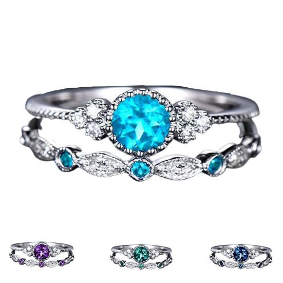 2 шт./компл. изысканные обручальные кольца с гладкой поверхностью, простые женские кольца с кубическим цирконием, очаровательные ювелирные изделия