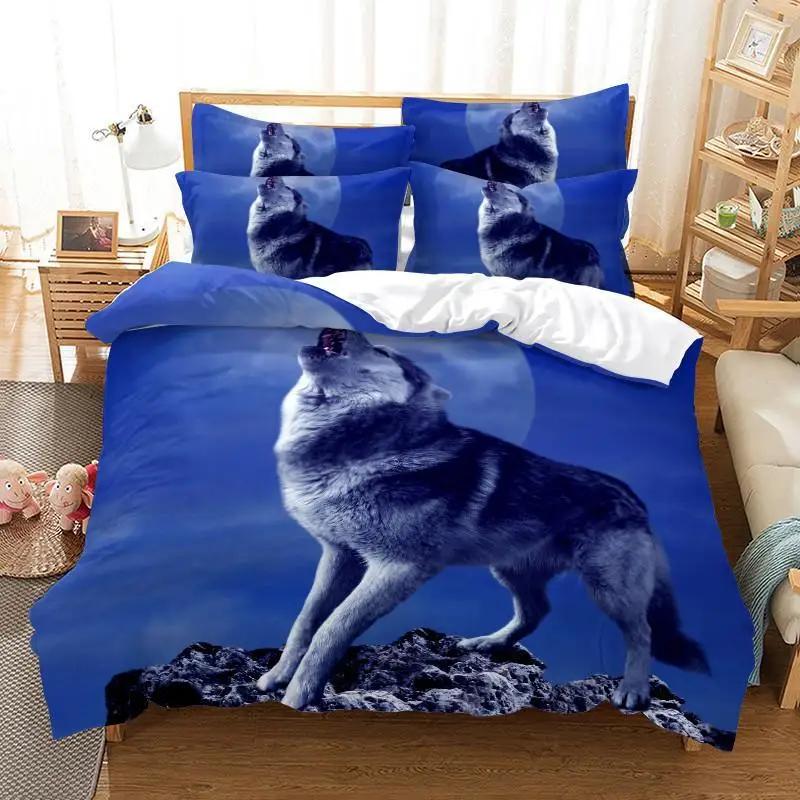 Wolf Duvet Cover Set Wolf With Mechanical Eye Bedding Set For Kid Teens Adults 3d Printing Queen King Size Polyester Quilt Cover