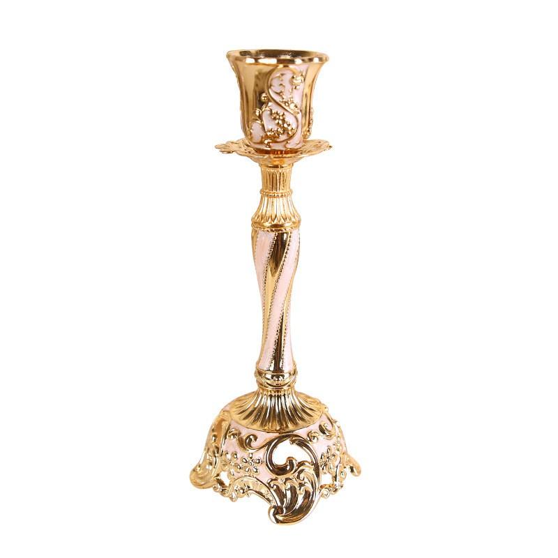 Elegant European Style Gem Flower Single Candle Holder Romantic Dinner Wedding Decor