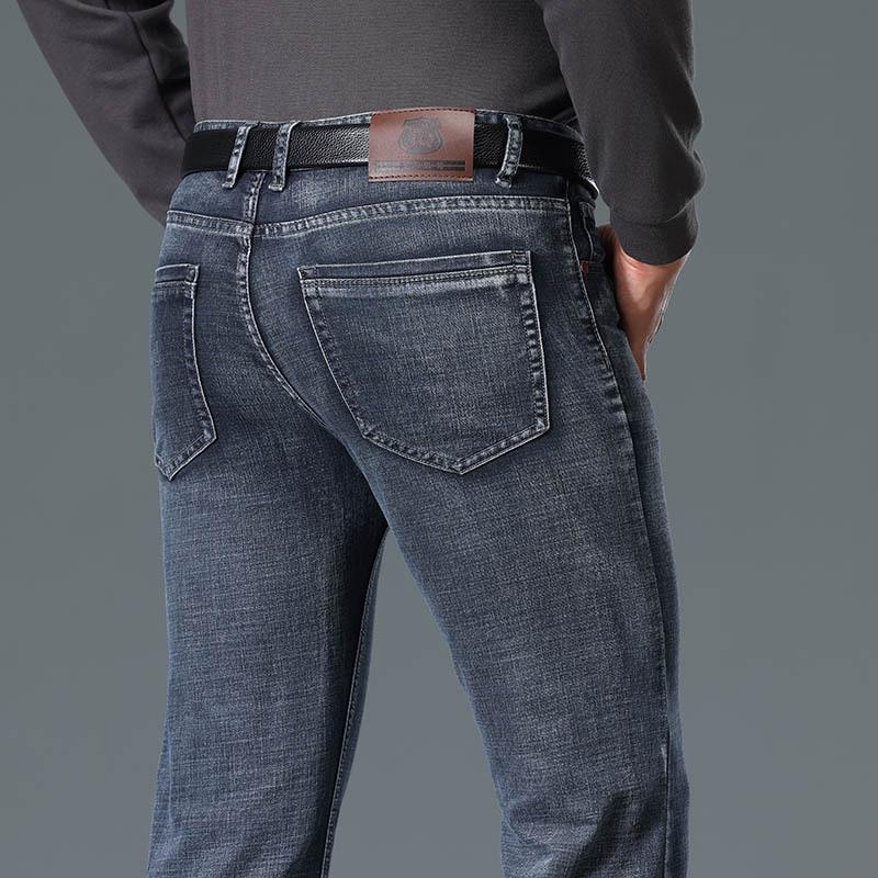 Мужские эластичные джинсы с высокой талией Cassic Design Расклешенные джинсы Мужские синие джинсы