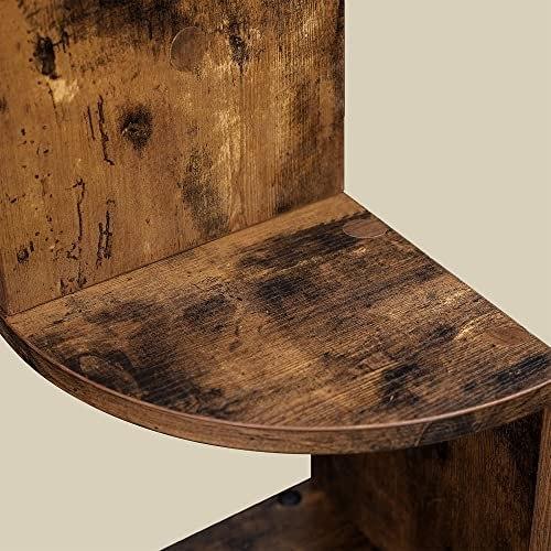 Corner Shelf, Wall Shelf, 5 Tiers, Floating Zigzag, Shelf for Kitchen, Bedroom, Living Room, Office, Rustic Brown