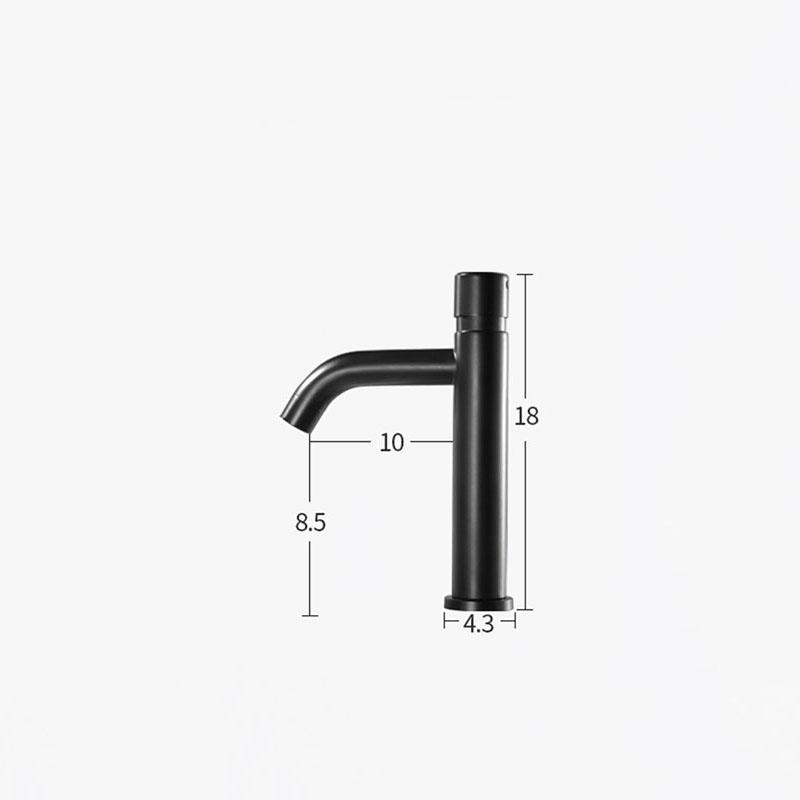 Black 304 Stainless Steel Bathroom Basin Faucet Pressure Public Toilets Washbasin Faucet Single Cooling Delay Sink Faucet