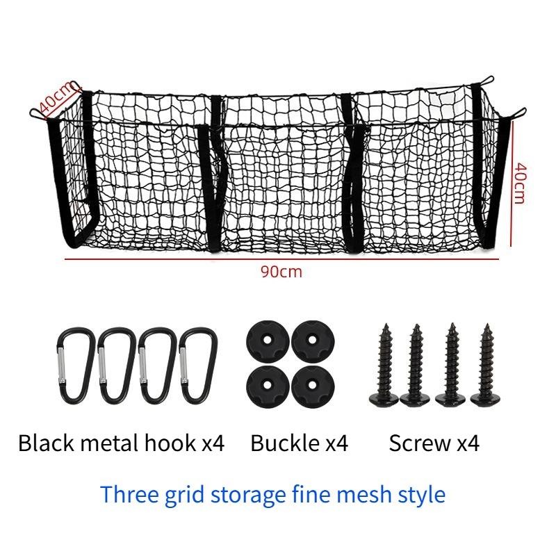 3Pocket Cargo Net Stretchy Trunk Storage Organizer Net Heavy-Duty Luggage Holder with Mount Kit for SUV Pickup Truck Van Toyota