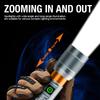 Rechargeable new multi light source ultra bright flashlight for outdoor emergency lighting, zoom long beam side light with flood