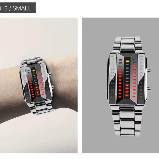 Светодиодные модные наручные часы Унисекс Мужские Женские Подарок Цифровой дисплей Лава Браслет из нержавеющей стали Армейские Спортивные Винтажные Ретро Повседневные