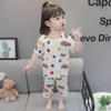 Ice Silk Soft Girls' Short-Sleeve Pajamas - Stylish Korean Summer Sleepwear for Babies